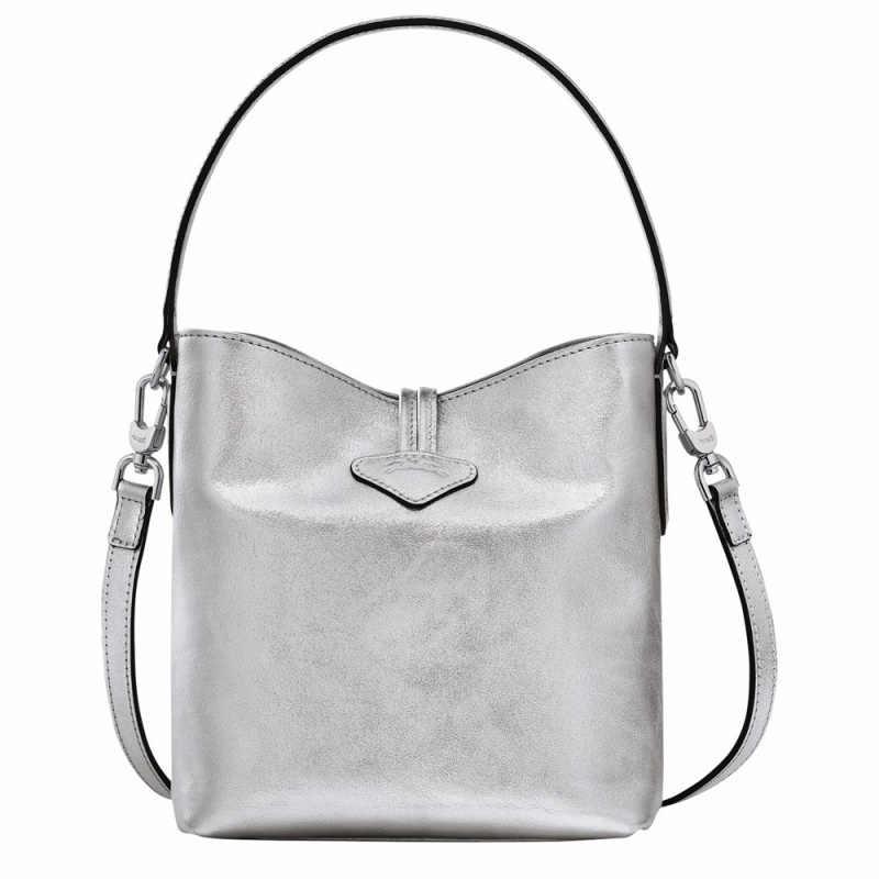 Silver Longchamp Roseau XS Women's Bucket Bags